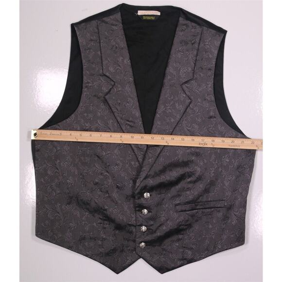Carrot & Gibbs Silver Gray Paisley Silk Formal Wedding Prom Vest XL - Picture 5 of 5